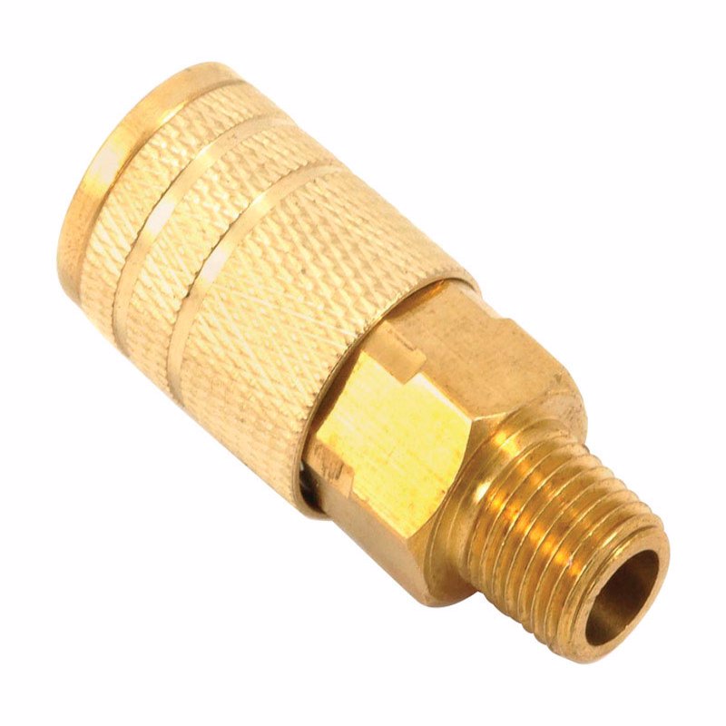 Forney Brass Air Coupler 1/4 in. Male X 1/4 in.