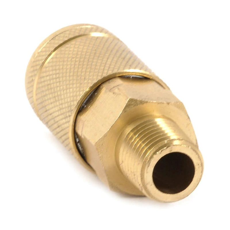 Forney Brass Air Coupler 1/4 in. Male X 1/4 in.