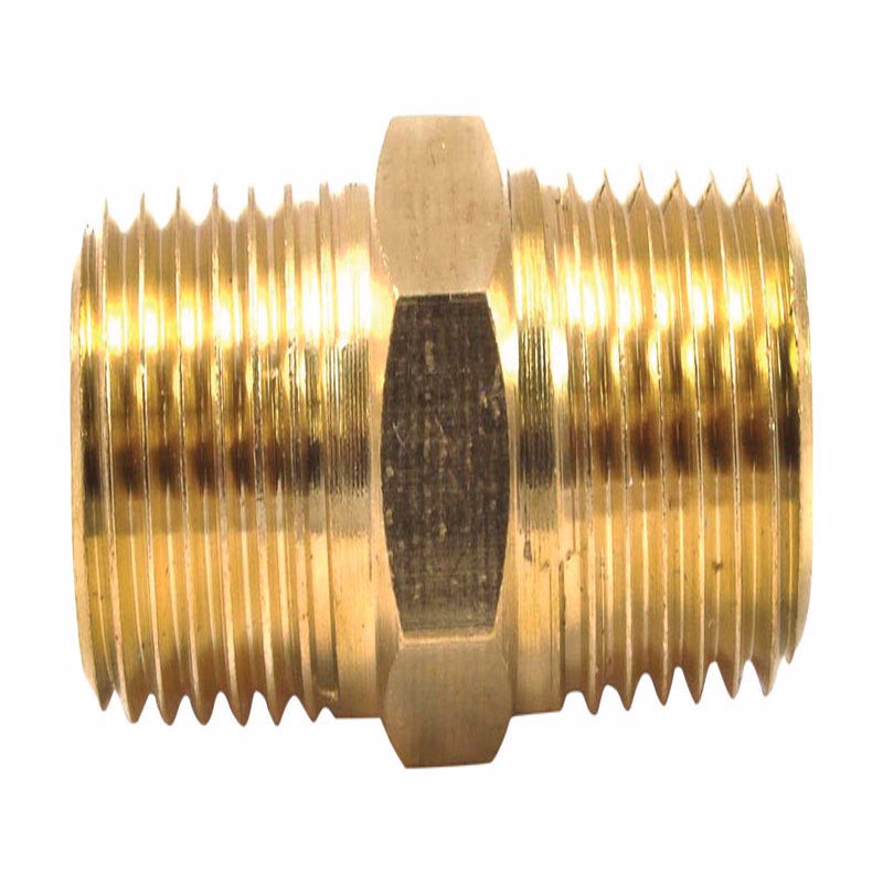 Forney Brass Coupling 1/4 in. Male X 1/4 in. Male
