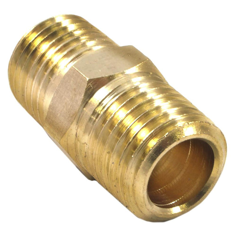 Forney Brass Coupling 1/4 in. Male X 1/4 in. Male