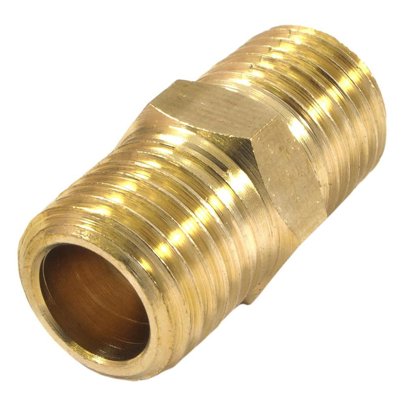 Forney Brass Coupling 1/4 in. Male X 1/4 in. Male