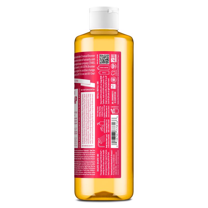Dr. Bronner's 18-in-1 Organic Hemp Rose Scent Pure-Castile Liquid Soap 16 oz