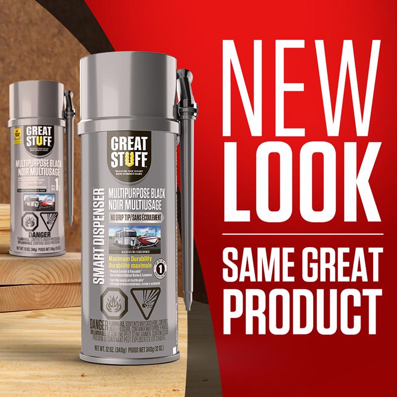 Great Stuff Smart Dispenser Black Polyurethane Multipurpose Foam Sealant 12 oz