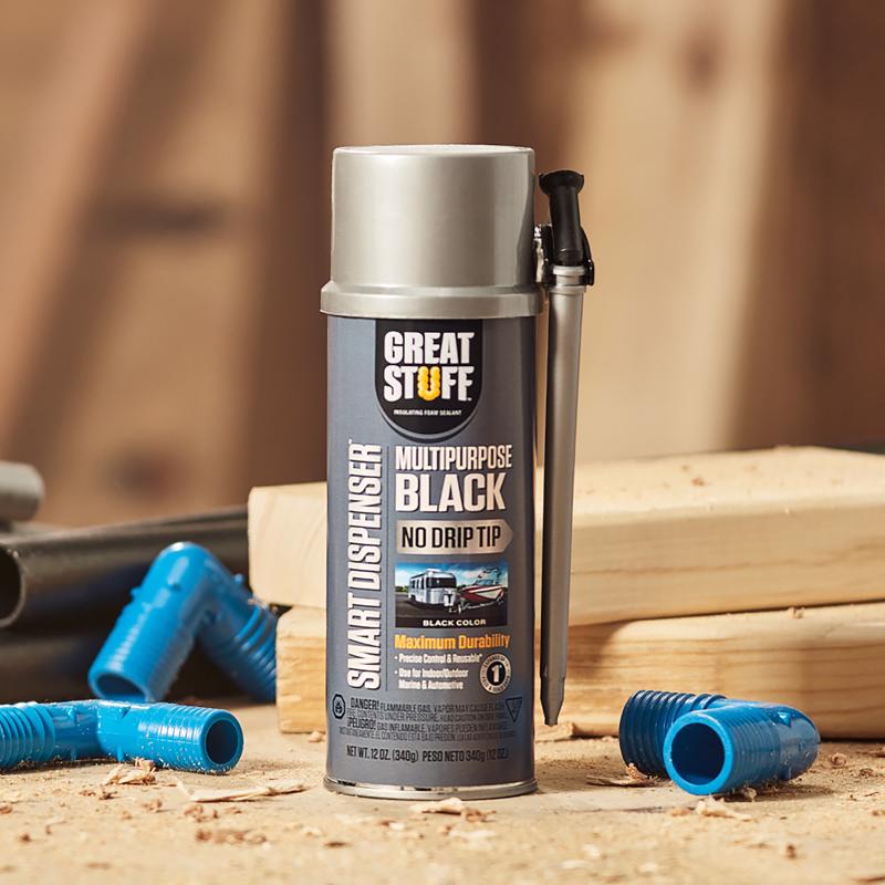 Great Stuff Smart Dispenser Black Polyurethane Multipurpose Foam Sealant 12 oz