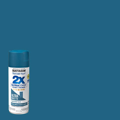 Rust-Oleum Painter's Touch 2X Ultra Cover Ultra Matte Nantucket Blue Paint+Primer Spray Paint 12 oz