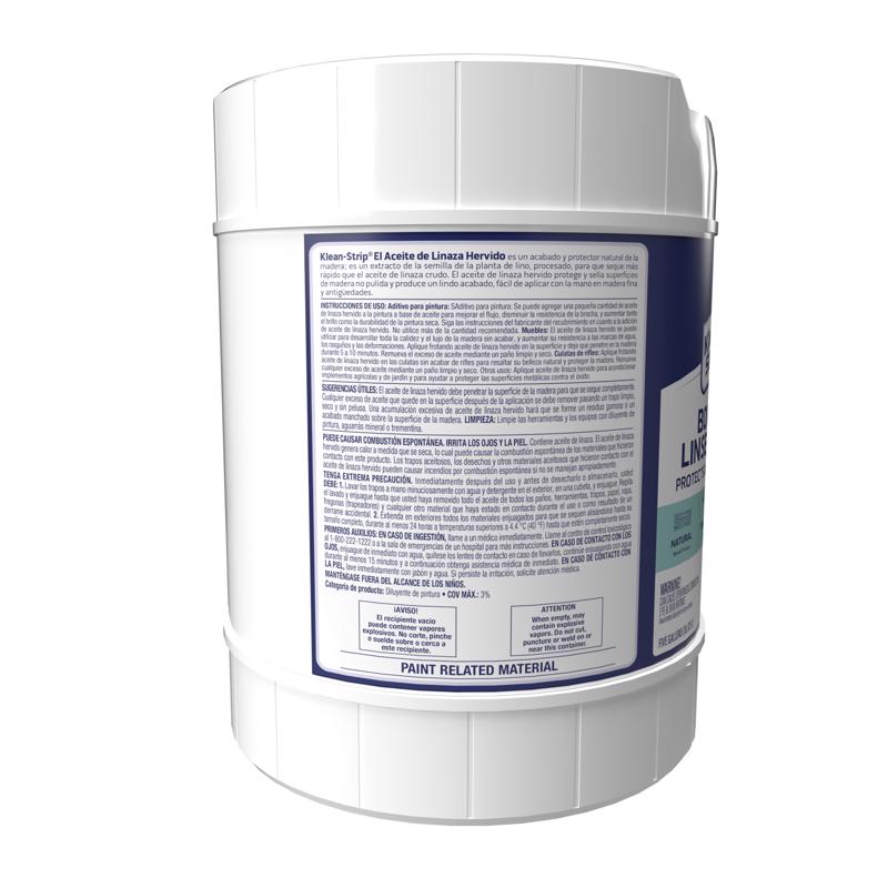 Klean Strip Transparent Clear Oil-Based Linseed Oil Modified Alkyd Boiled Linseed Oil 5 gal