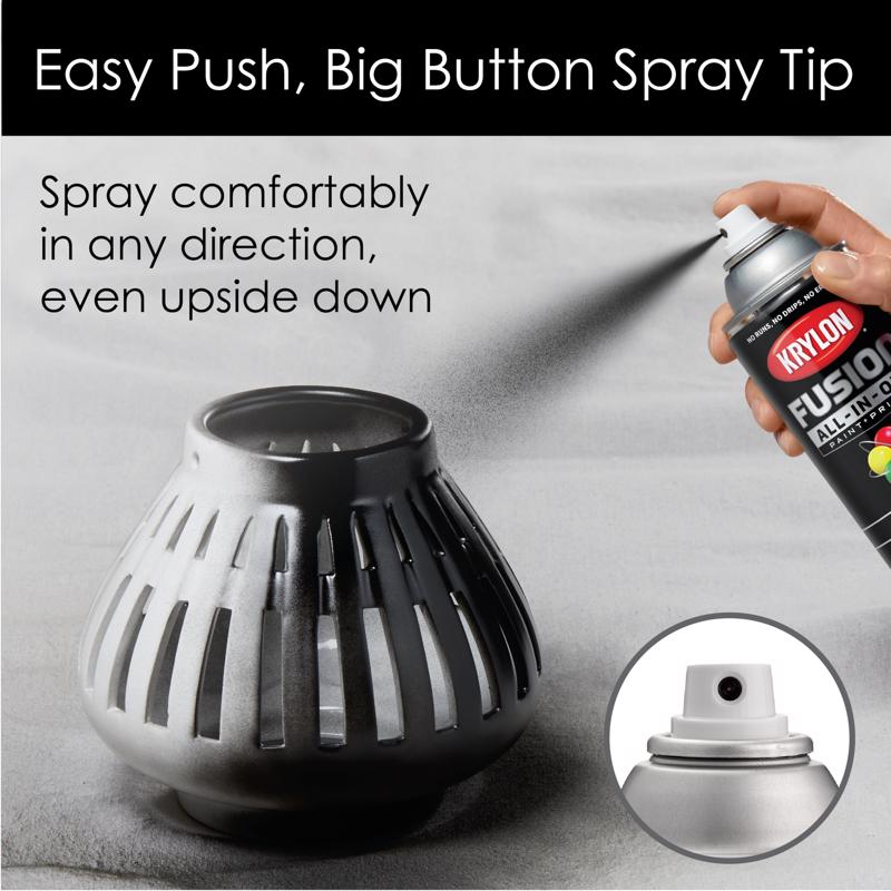 Krylon Fusion All-In-One Gloss Black Paint+Primer Spray Paint 12 oz