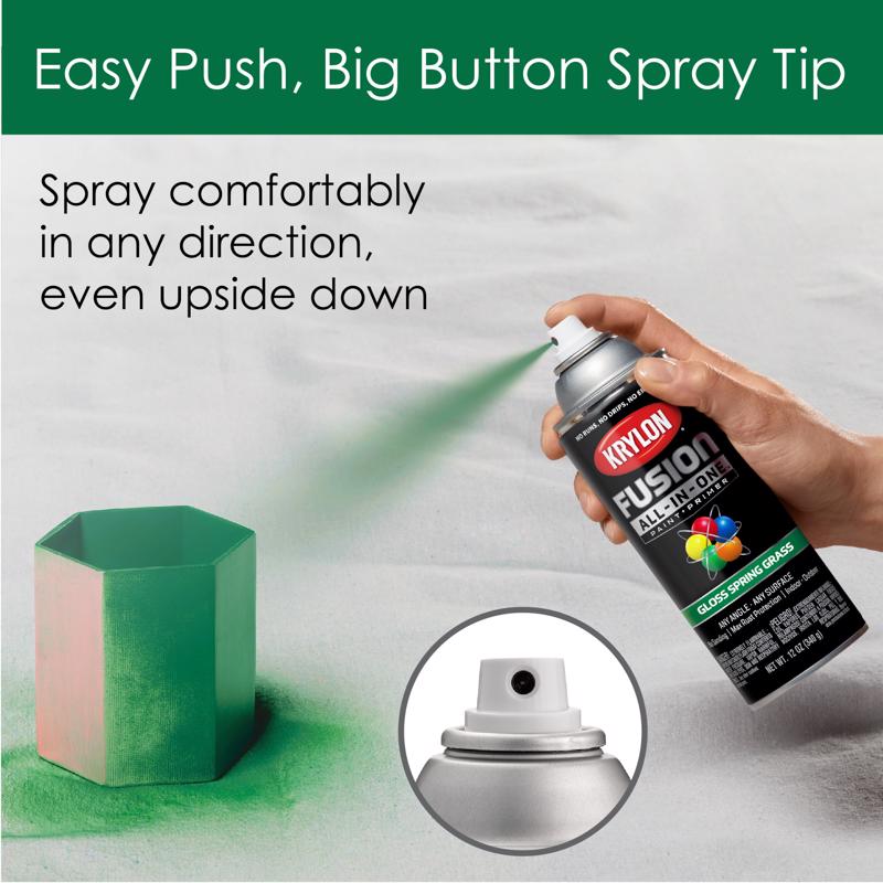 Krylon Fusion All-In-One Gloss Spring Grass Paint+Primer Spray Paint 12 oz