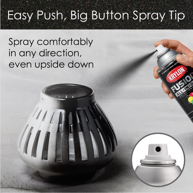 Krylon Fusion All-In-One Metallic Black Stainless Steel Paint+Primer Spray Paint 12 oz