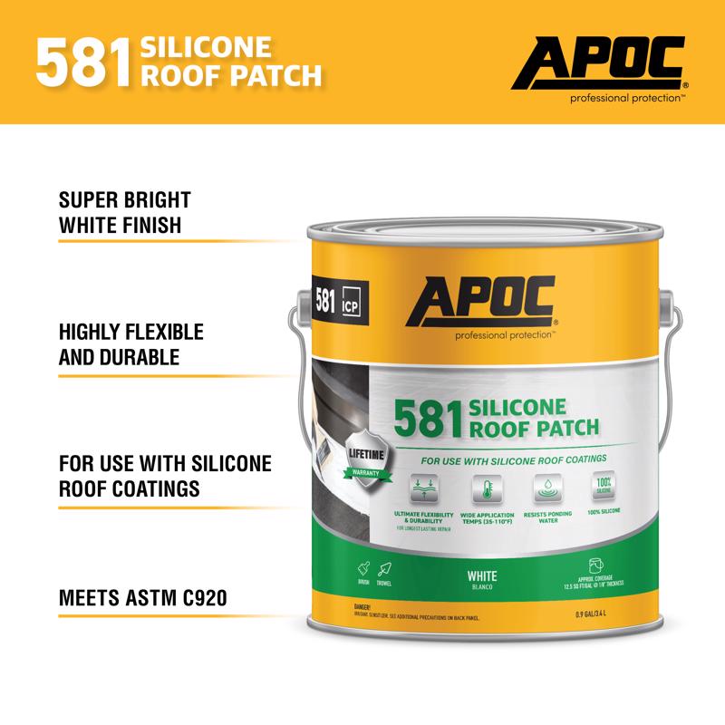 APOC Bright White Silicone Roof Patch 0.9 gal
