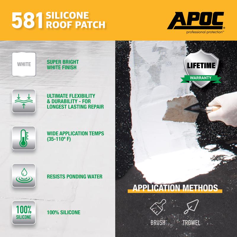 APOC Bright White Silicone Roof Patch 0.9 gal
