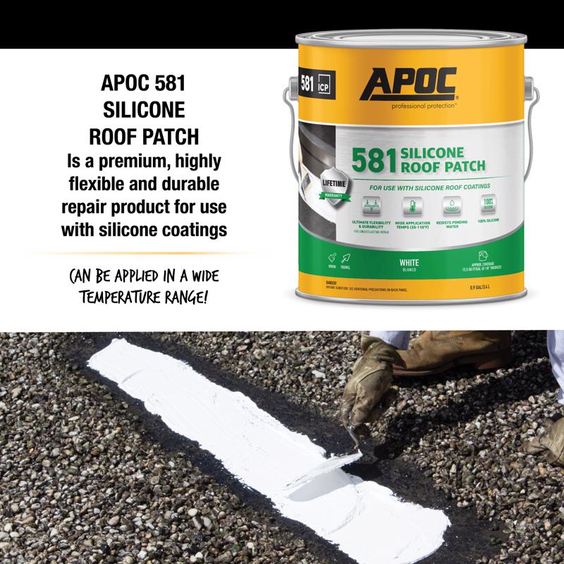 APOC Bright White Silicone Roof Patch 0.9 gal