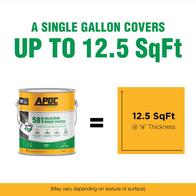 APOC Bright White Silicone Roof Patch 0.9 gal