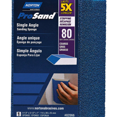 Norton ProSand 4.5 in. L X 3.5 in. W X 1 in. 80 Grit Coarse Single Angle Sanding Sponge