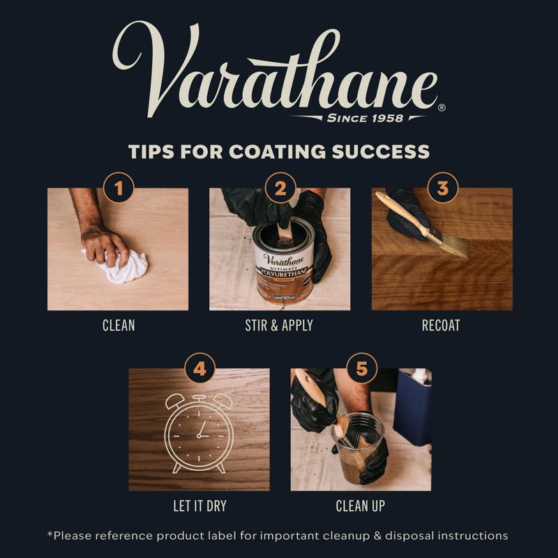 Varathane Semi-Gloss Clear Oil-Based Polyurethane 1 qt