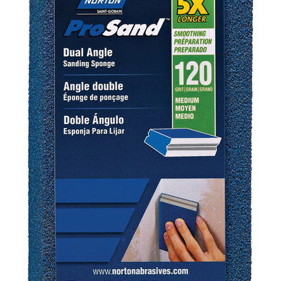 Norton ProSand 4.5 in. L X 2.88 in. W X 1 in. 120 Grit Medium Dual Angle Sanding Sponge