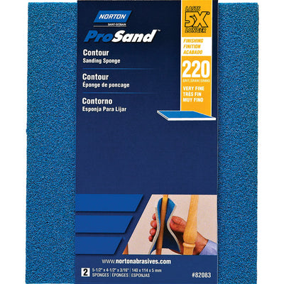 Norton ProSand 5.5 in. L X 4.5 in. W X 0.188 in. 220 Grit Very Fine Contour Sanding Sponge