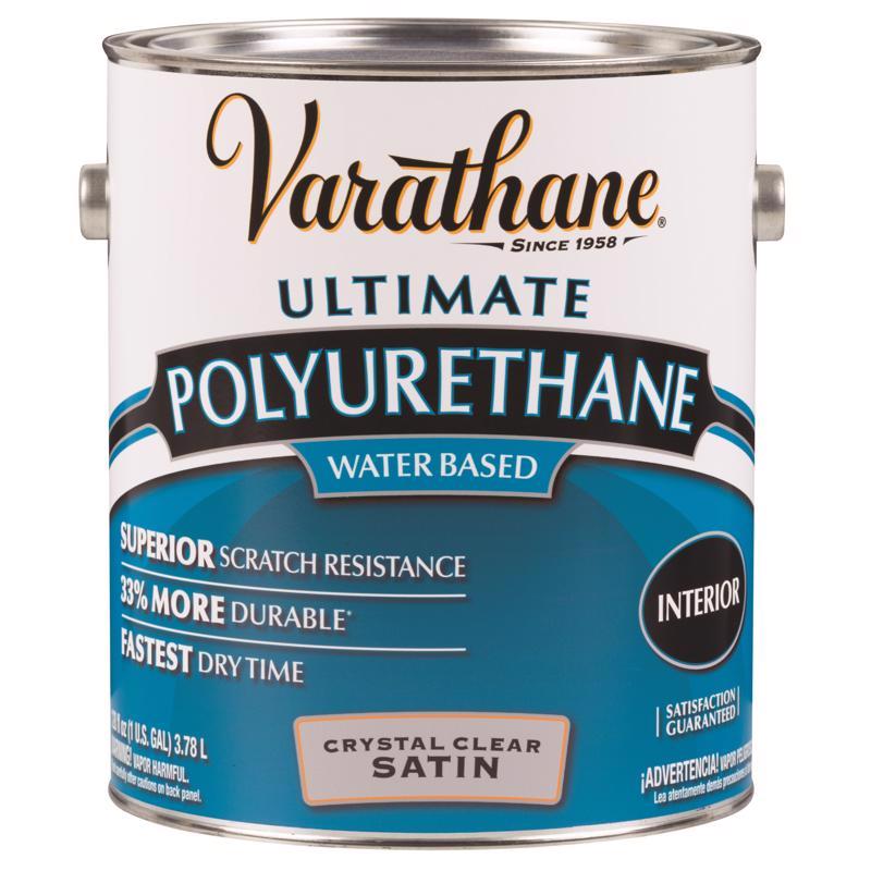 Varathane Ultimate Satin Crystal Clear Water-Based Polyurethane 1 gal