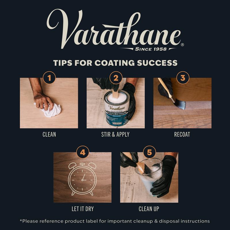 Varathane Ultimate Satin Crystal Clear Water-Based Polyurethane 1 gal