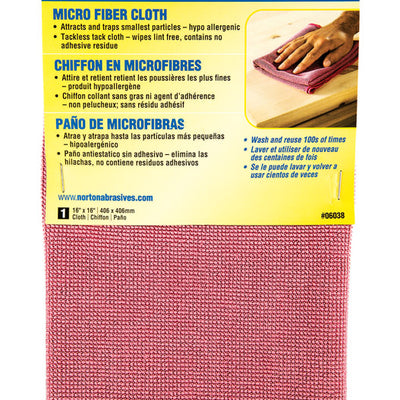 Norton 16 in. W X 16 in. L Red Microfiber Tack Cloth