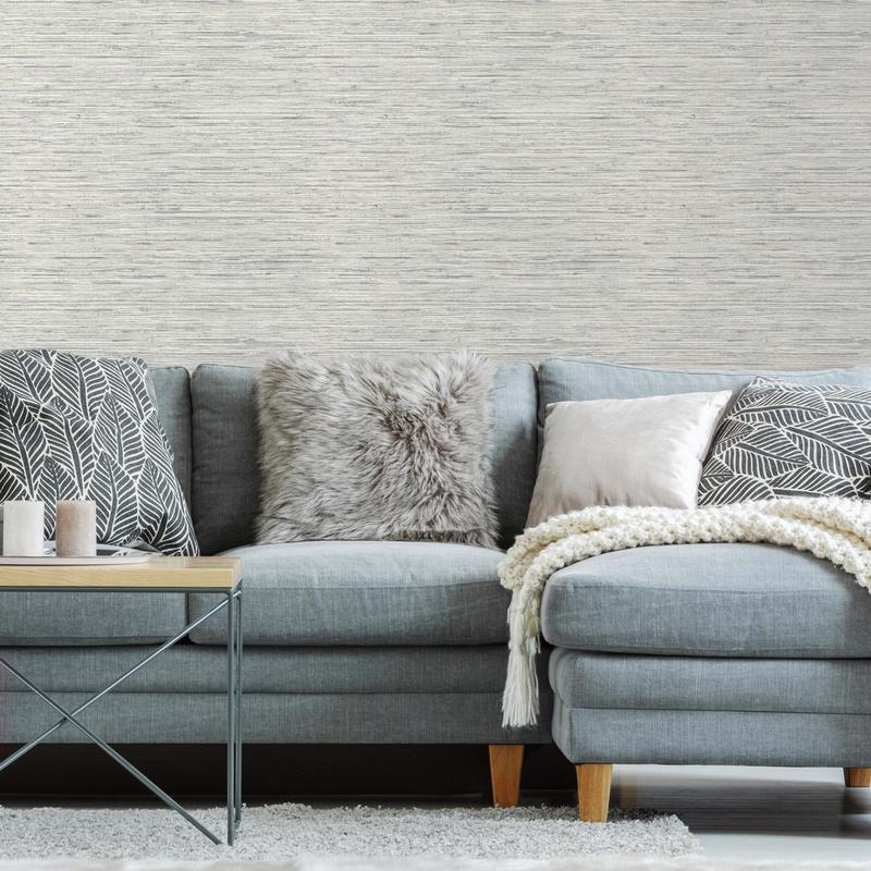 RoomMates 20.5 in. W X 16.5 in. L Grasscloth Peel and Stick Wallpaper