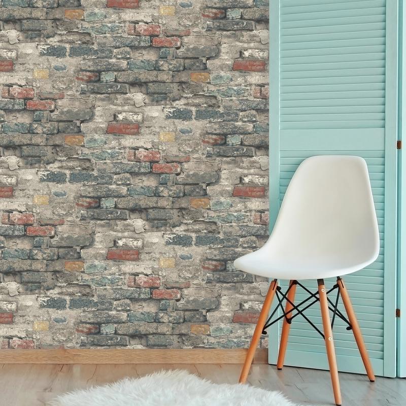 RoomMates 20.5 in. W X 16.5 in. L Brick Alley Peel and Stick Wallpaper