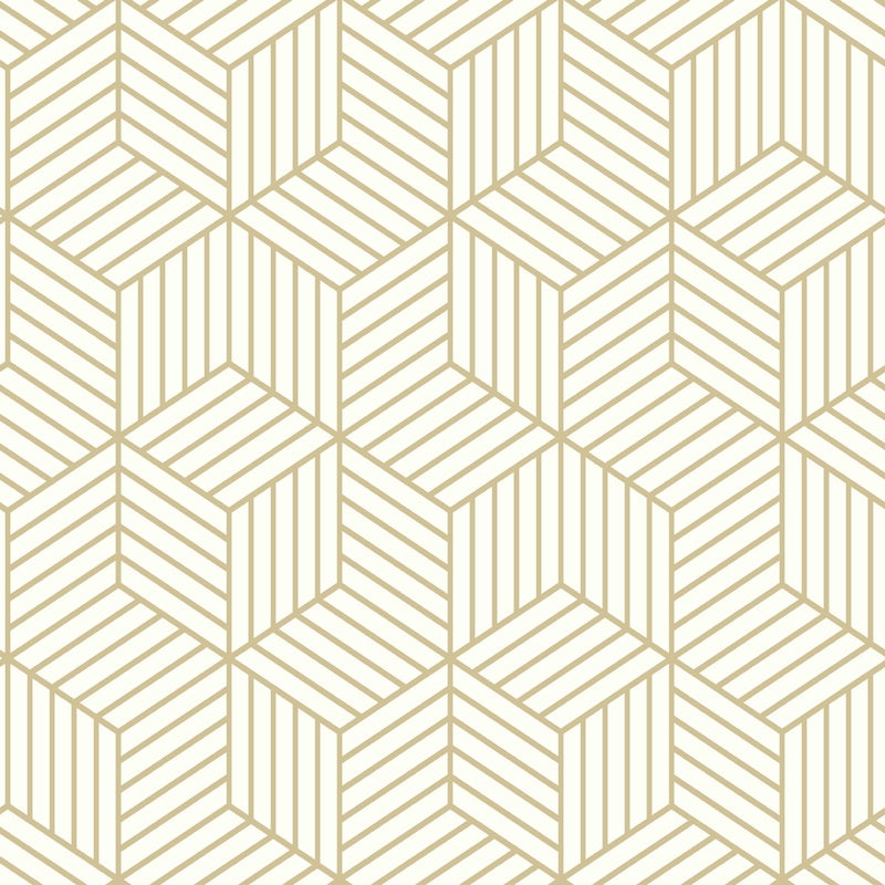RoomMates 16.5 in. L Striped Hexagon Peel and Stick Wallpaper