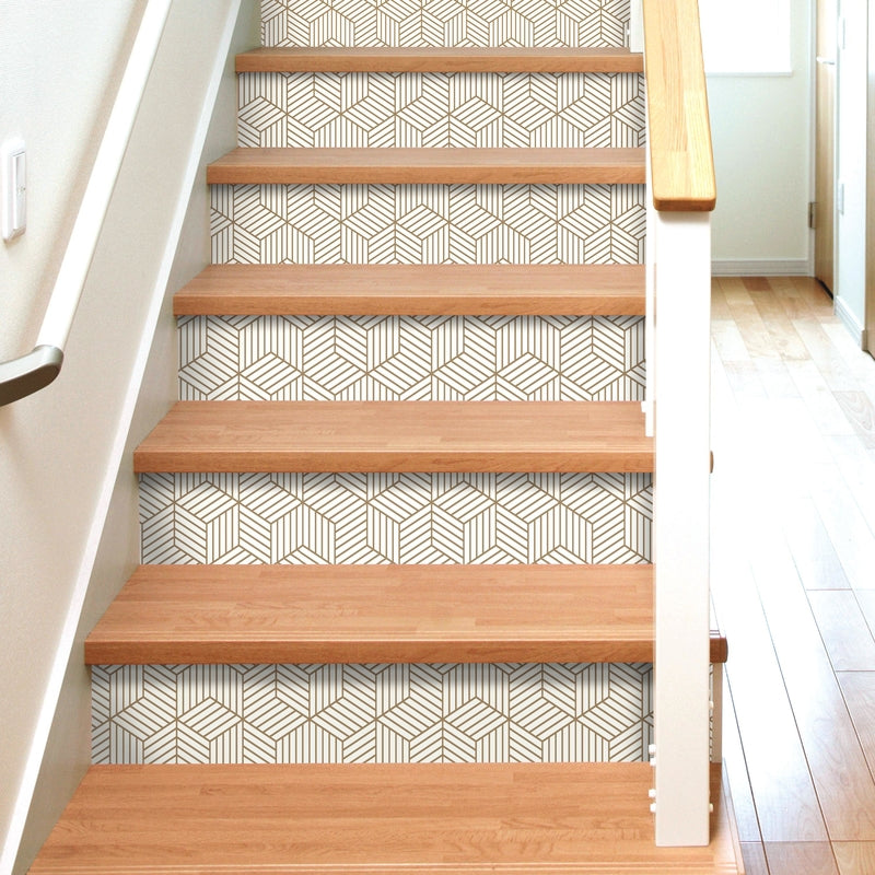 RoomMates 16.5 in. L Striped Hexagon Peel and Stick Wallpaper