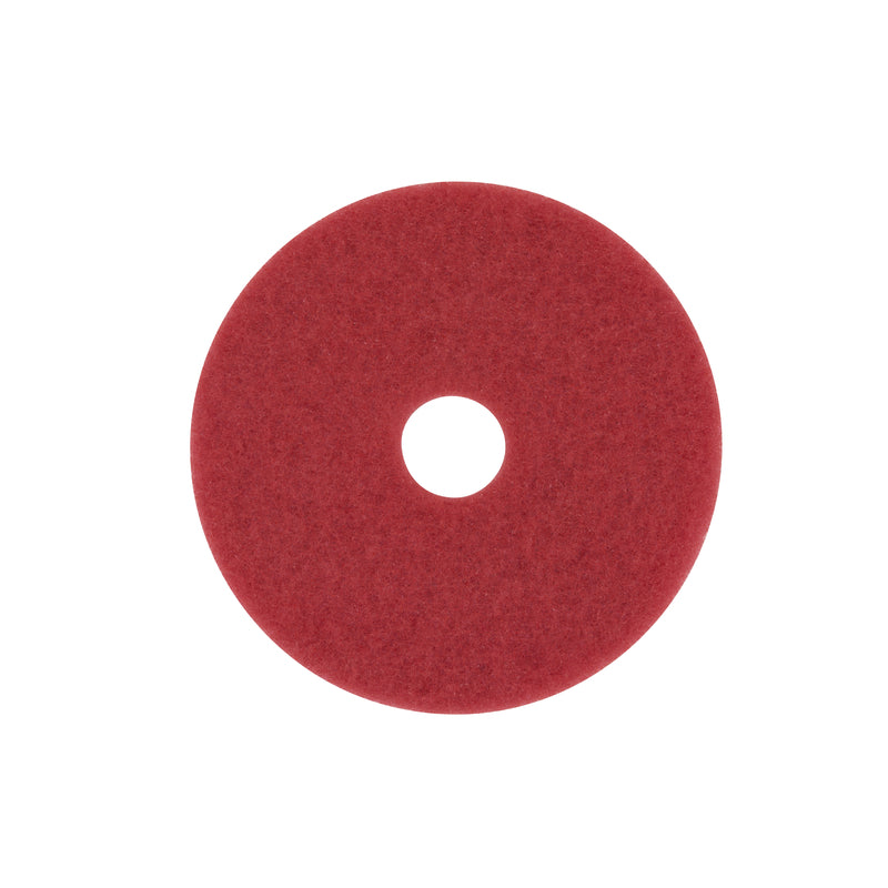 3M Scotch-Brite 20 in. D Non-Woven Natural/Polyester Fiber Floor Pad Red