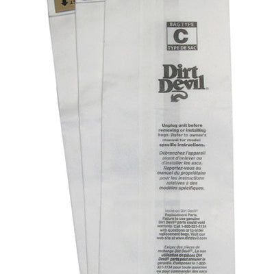 Dirt Devil Vacuum Bag For For Deluxe and MVP Upright Vacuum Cleaners 3 pk