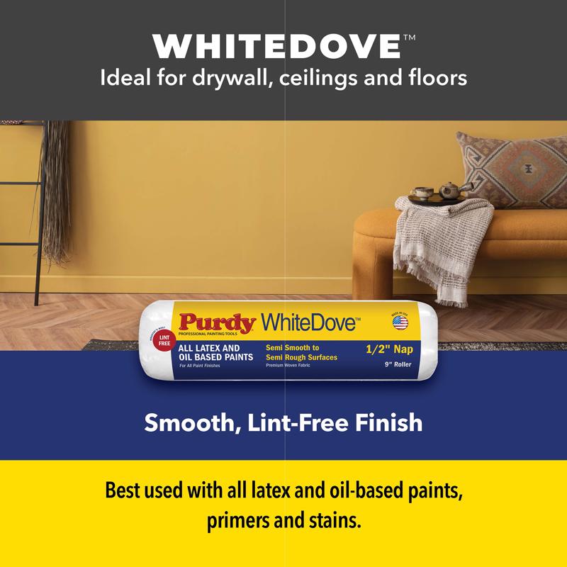 Purdy White Dove Woven Fabric 9 in. W X 1/4 in. Paint Roller Cover