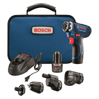 Bosch 12V MAX Flexiclick 1/4 in. Cordless 5-In-1 Drill Kit (Battery & Charger)