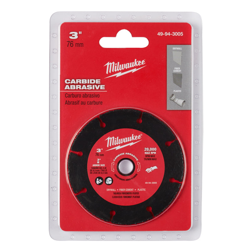 Milwaukee 3 in. D X 3/8 in. Carbide Abrasive Cut-Off Blade