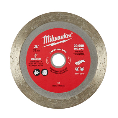 Milwaukee 3 in. D X 3/8 in. Diamond Tile Blade
