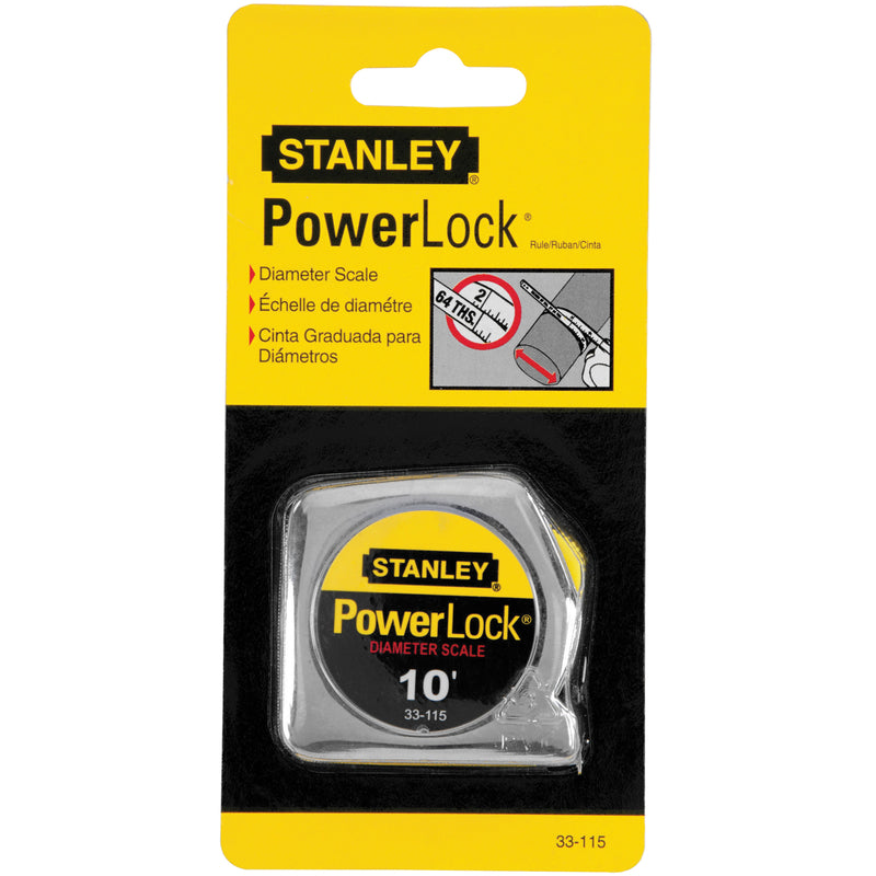Stanley PowerLock 10 ft. L X 0.25 in. W Compact Tape Measure