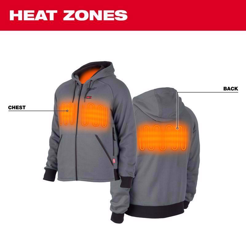 Milwaukee M12 XL Long Sleeve Men's Full-Zip Heated Hoodie Kit Gray