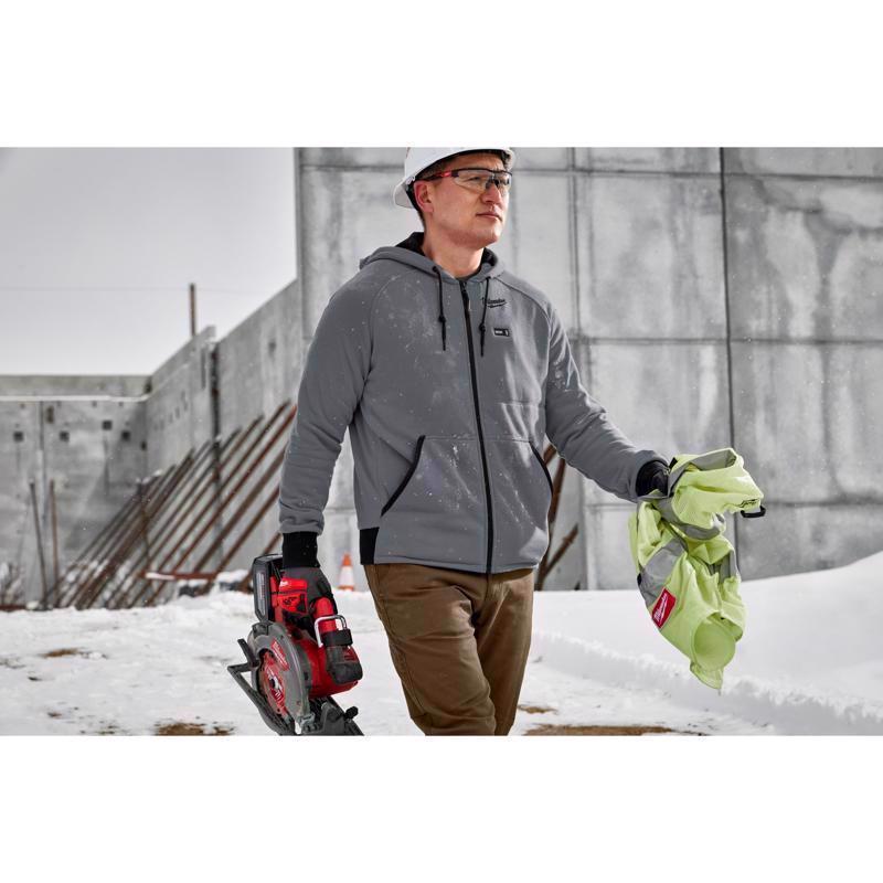 Milwaukee M12 L Long Sleeve Men's Full-Zip Heated Hoodie Kit Gray