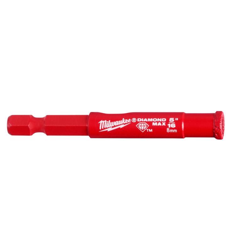 Milwaukee Diamond Max 5/16 in. Diamond Grit Glass/Porcelain/Tile/Stone 3 in. L X 1/4 in. D Hole Saw