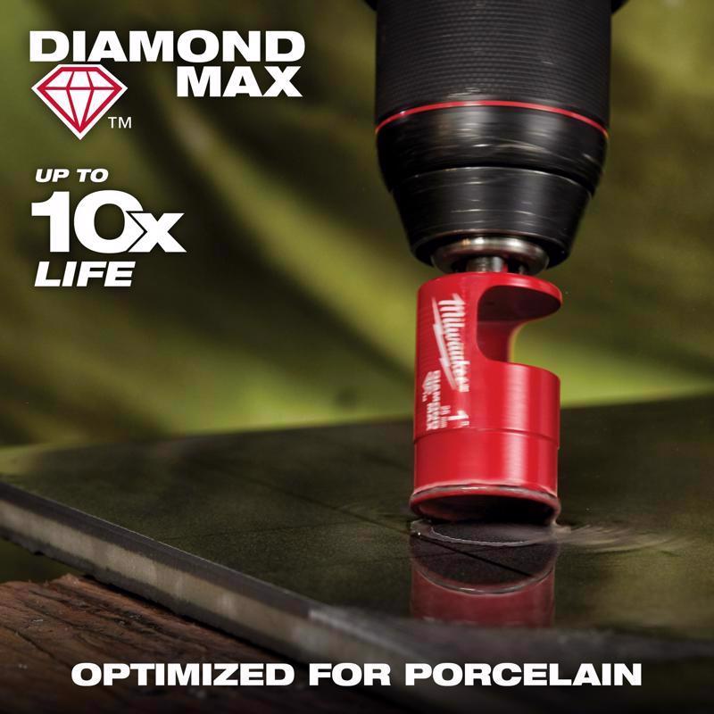 Milwaukee Diamond Max 3/16 in. Diamond Grit Glass/Porcelain/Tile/Stone 3 in. L X 1/4 in. D Hole Saw