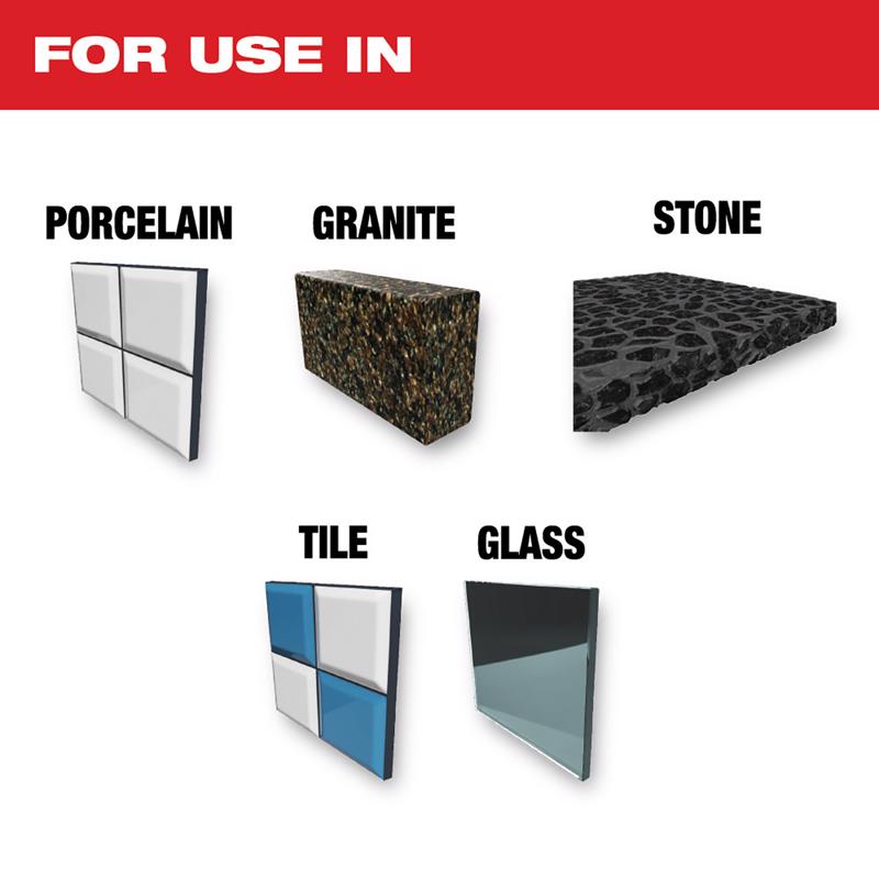 Milwaukee Diamond Max 1 in. Diamond Grit Glass/Porcelain/Tile/Stone 3 in. L X 1/4 in. D Hole Saw