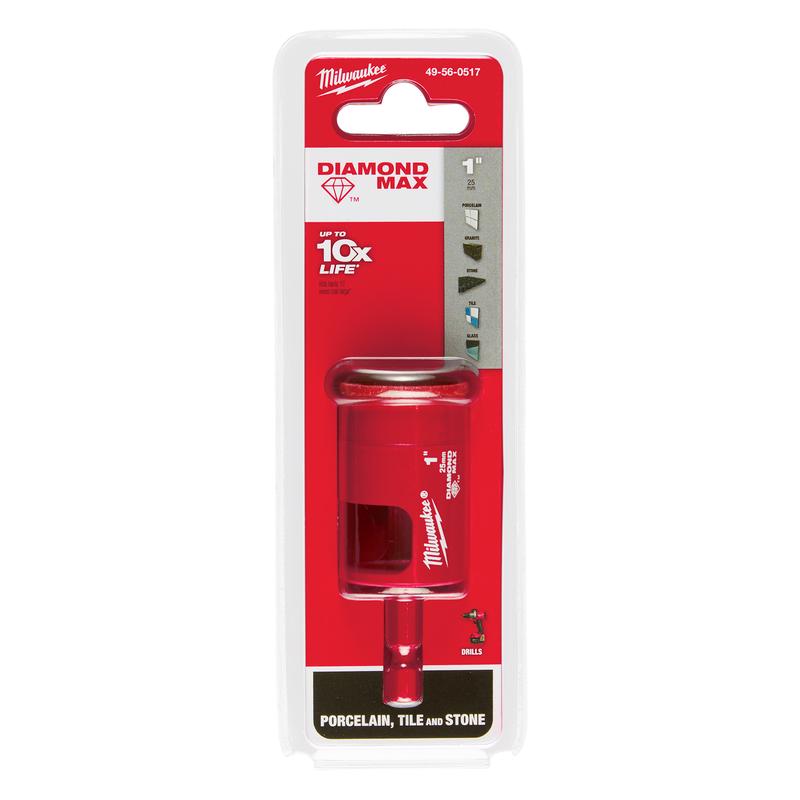 Milwaukee Diamond Max 1 in. Diamond Grit Glass/Porcelain/Tile/Stone 3 in. L X 1/4 in. D Hole Saw