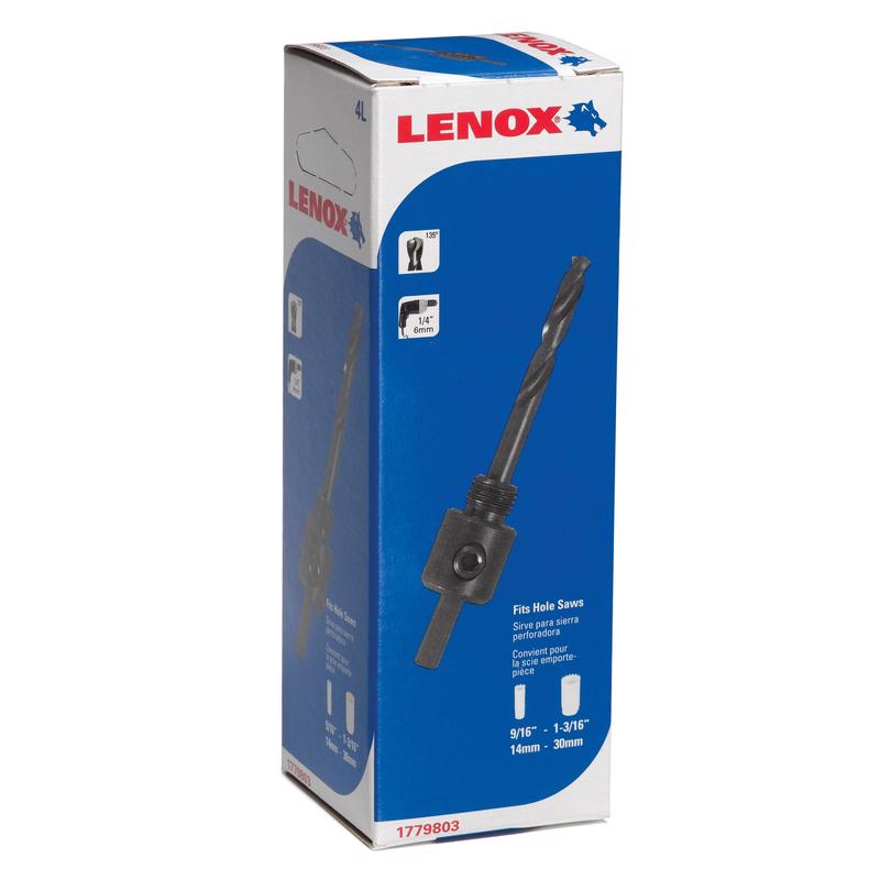 Lenox 5 in. L Hole Saw Mandrel 9/16 in. 1-3/16 in. 1/4 in. 3-Flat