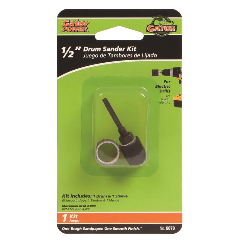 Gator 0.5 in. D X 1/2 in. L Aluminum Oxide Drum Sander Kit 50 Grit Coarse