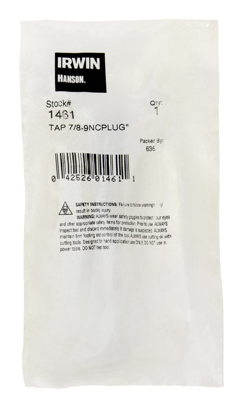 Irwin Hanson High Carbon Steel SAE Fraction Tap 7/8 in.