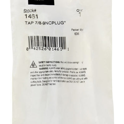 Irwin Hanson High Carbon Steel SAE Fraction Tap 7/8 in.
