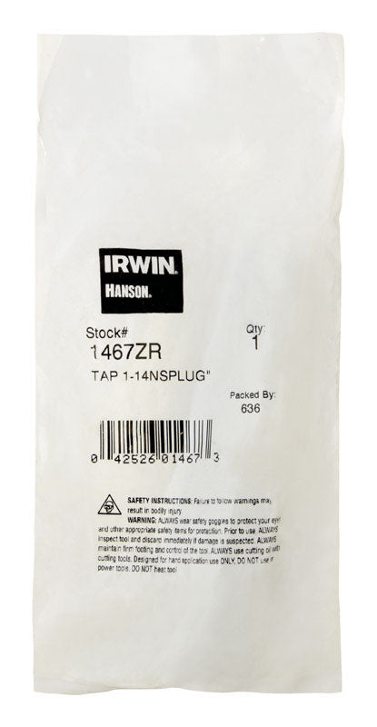 Irwin Hanson High Carbon Steel SAE Fraction Tap 1 in.