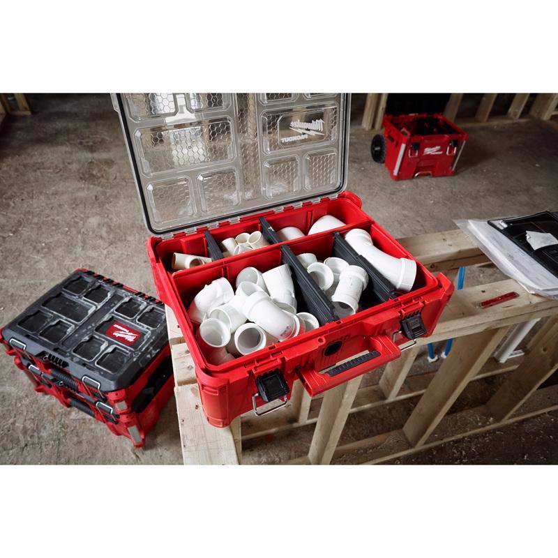 Milwaukee Packout 20 in. 6 Compartments Deep Deep Organizer Black/Red