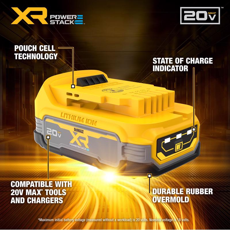 DeWalt 20V MAX XR POWERSTACK DCBP034 1.7 Ah Lithium-Ion Compact Battery