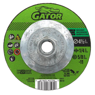 Gator 4-1/2 in. D X 5/8-11 in. Masonry Grinding Wheel