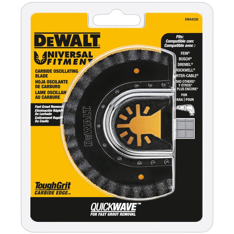 DeWalt Universal Fitment Carbide Grit Fast Cut Semi-Circle Oscillating Grout Removal Blade